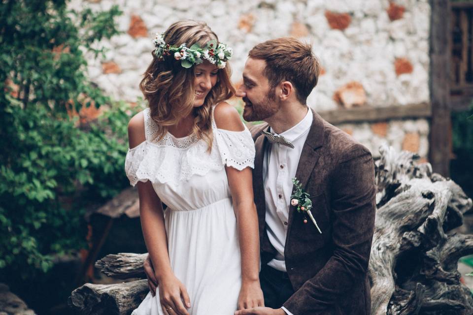 Bride and groom portrait