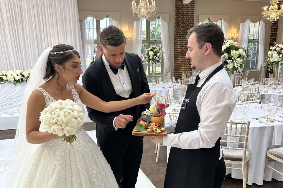 Couple Having Canapes