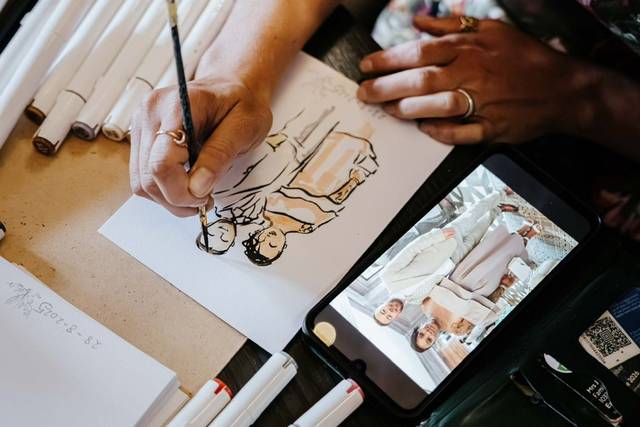 Portraits of wedding guests