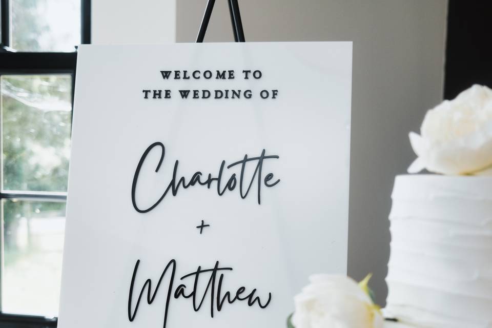 Monochrome wedding signs