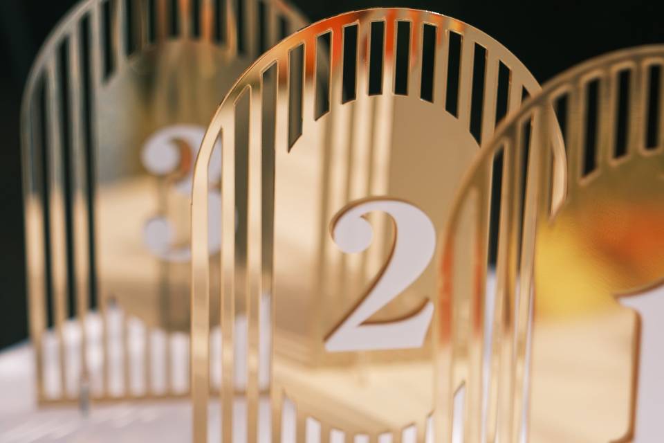 Art Deco table numbers