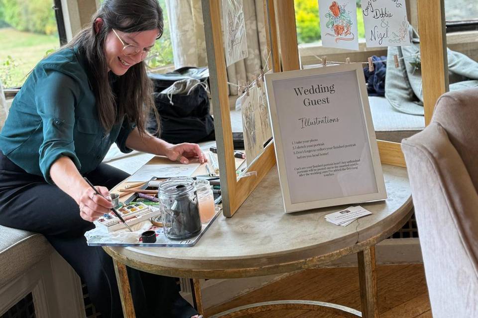 Jo illustrating at Cragwood