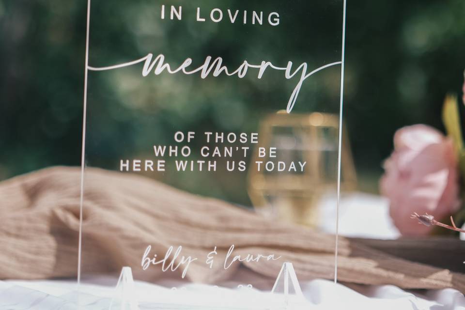 In loving memory sign