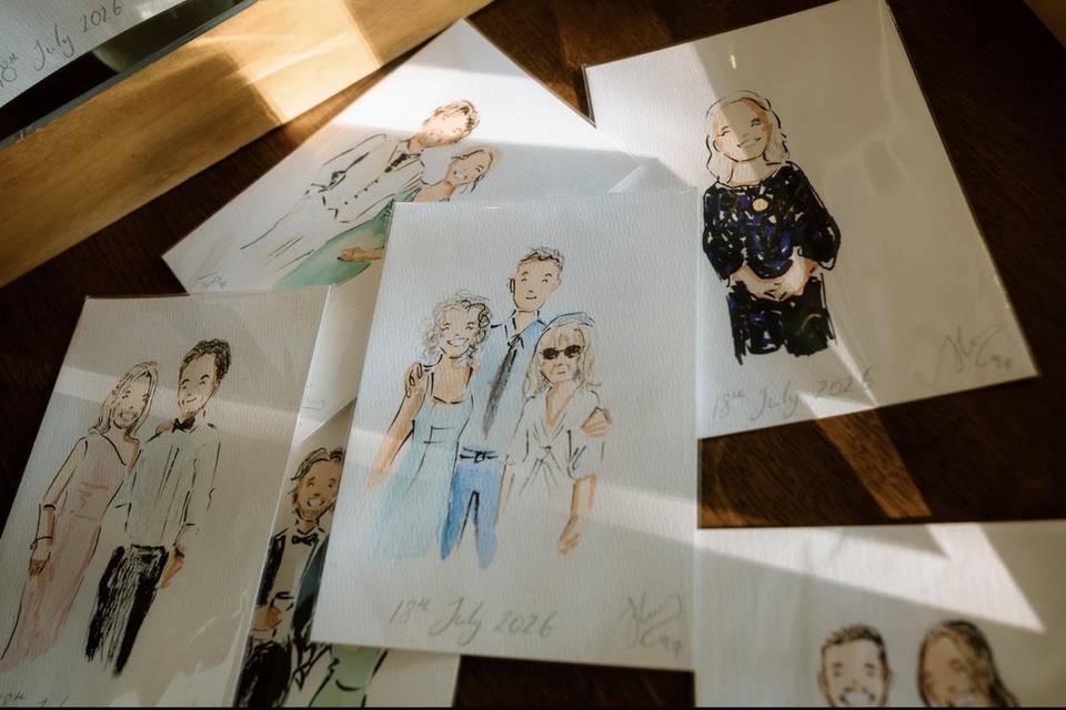 Portraits of wedding guests