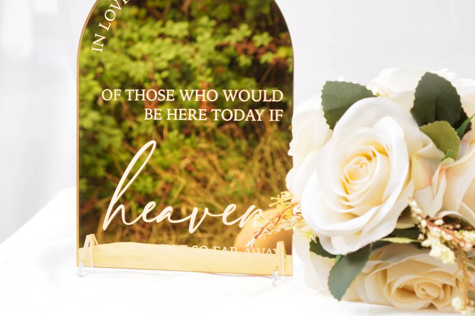 In loving memory wedding sign