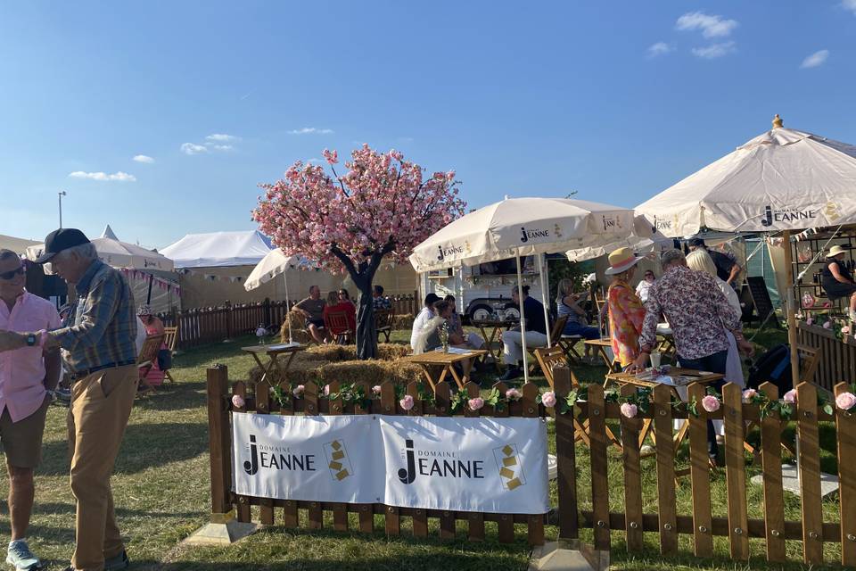 In a summer wine garden