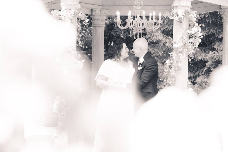 Ceremony through the flowers