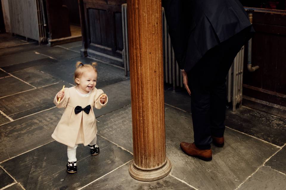 Child runs during ceremony