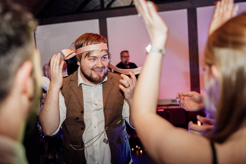 Guest dances during wedding