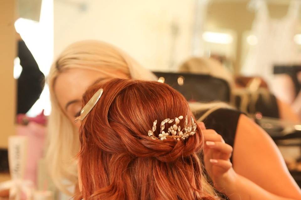Bride half up hair