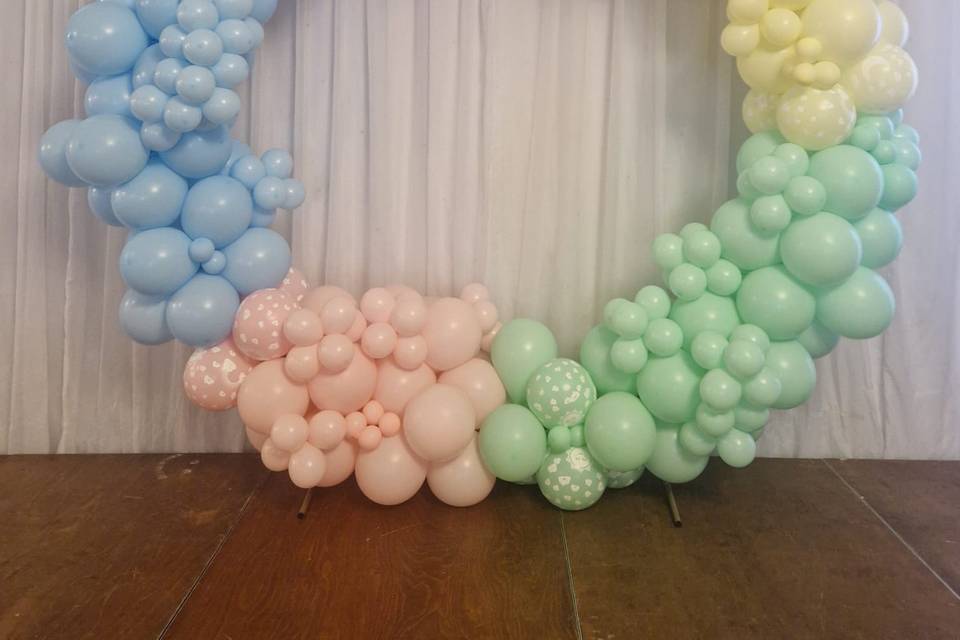 Colourful balloon display