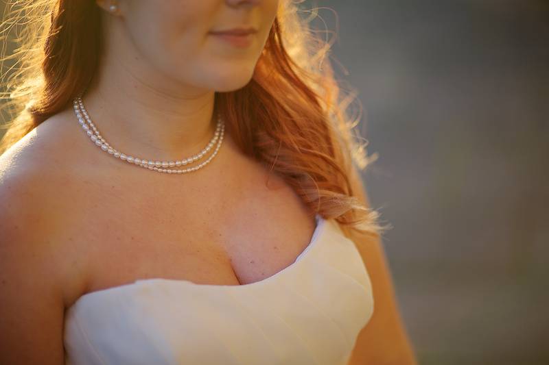 Bridal pearl necklace earrings