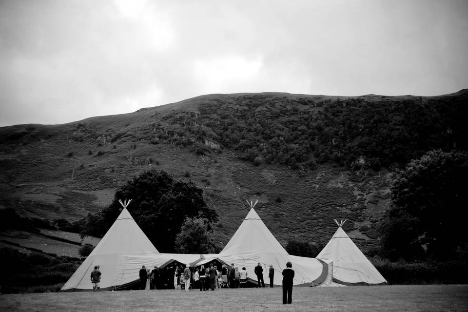 Outside tipi view