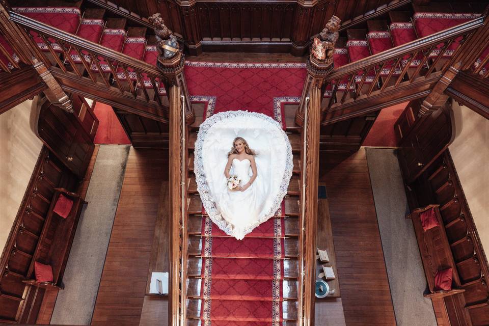 Bride on the stairs