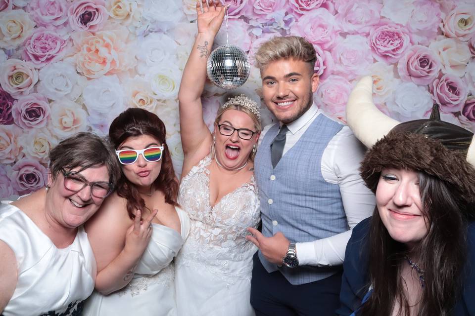Flower wall photo booth hire