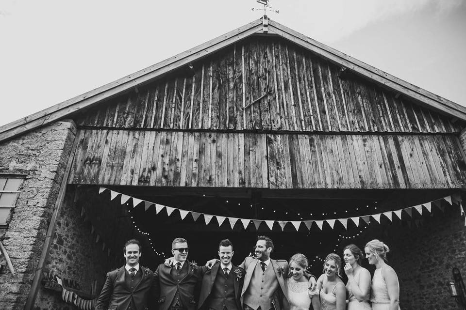 Rustic Barn bridal party