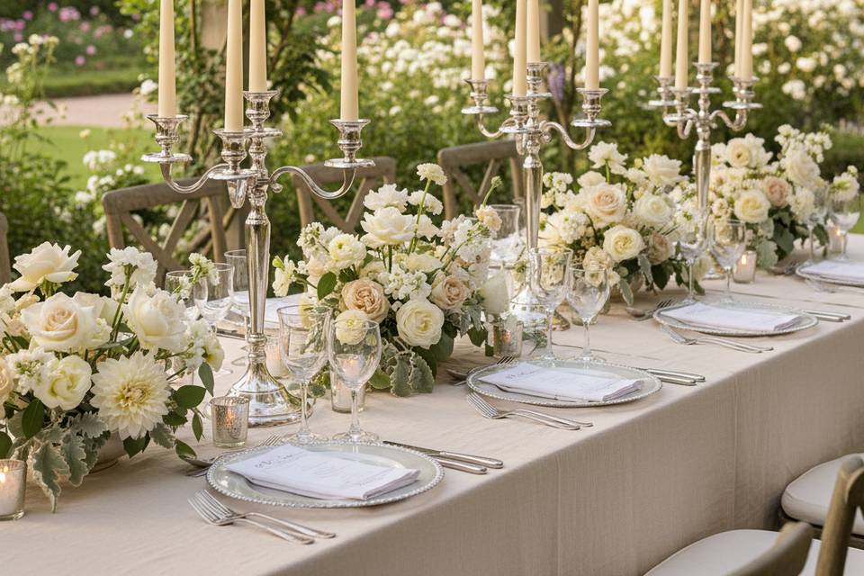 Cream wedding tapers