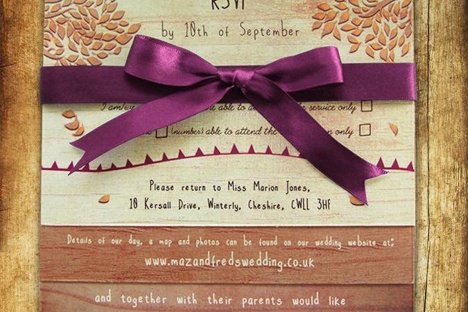 Golden autumnal invitations