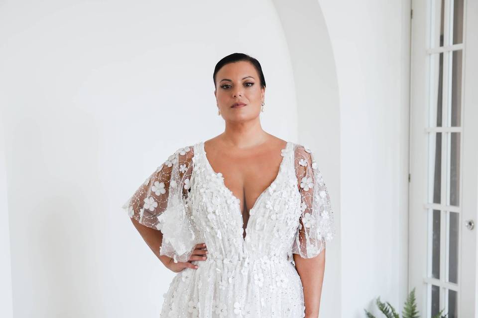 Floral Plus Size Wedding Dress