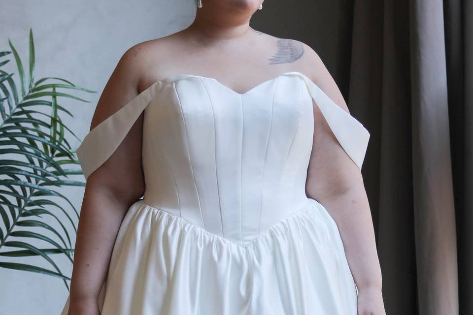 Satin Plus Size Wedding Dress