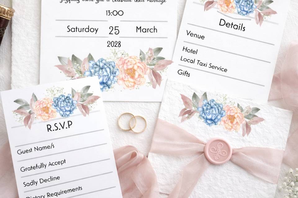 Blush and Bloom Invitation set