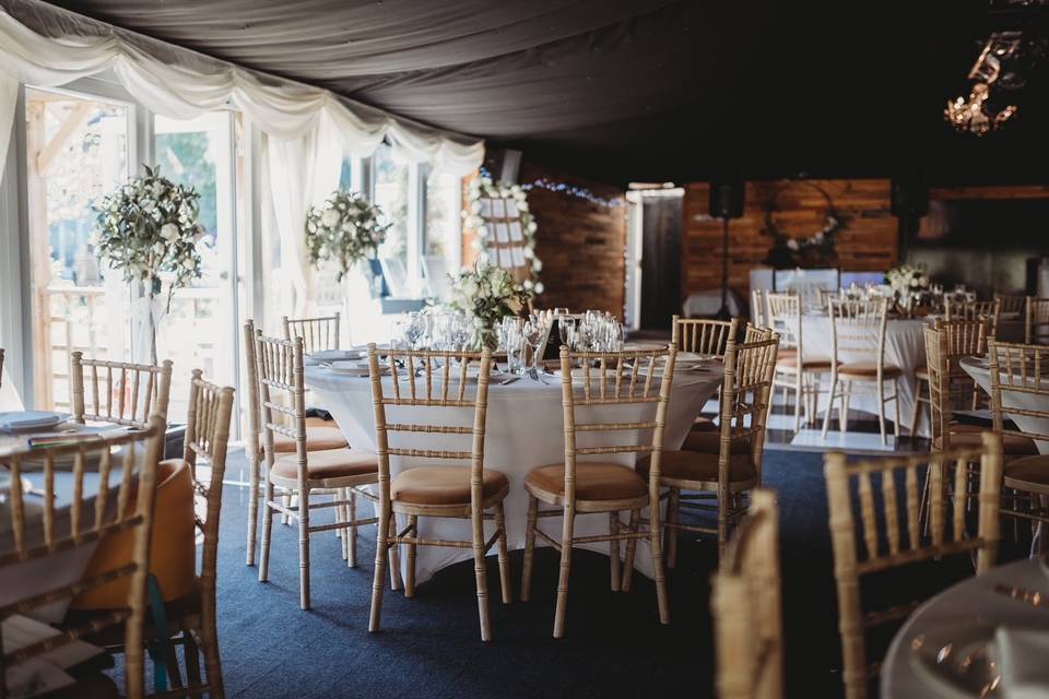 Marquee and reception setup