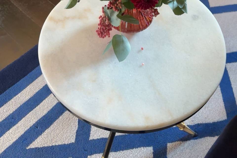 Small red textural vase
