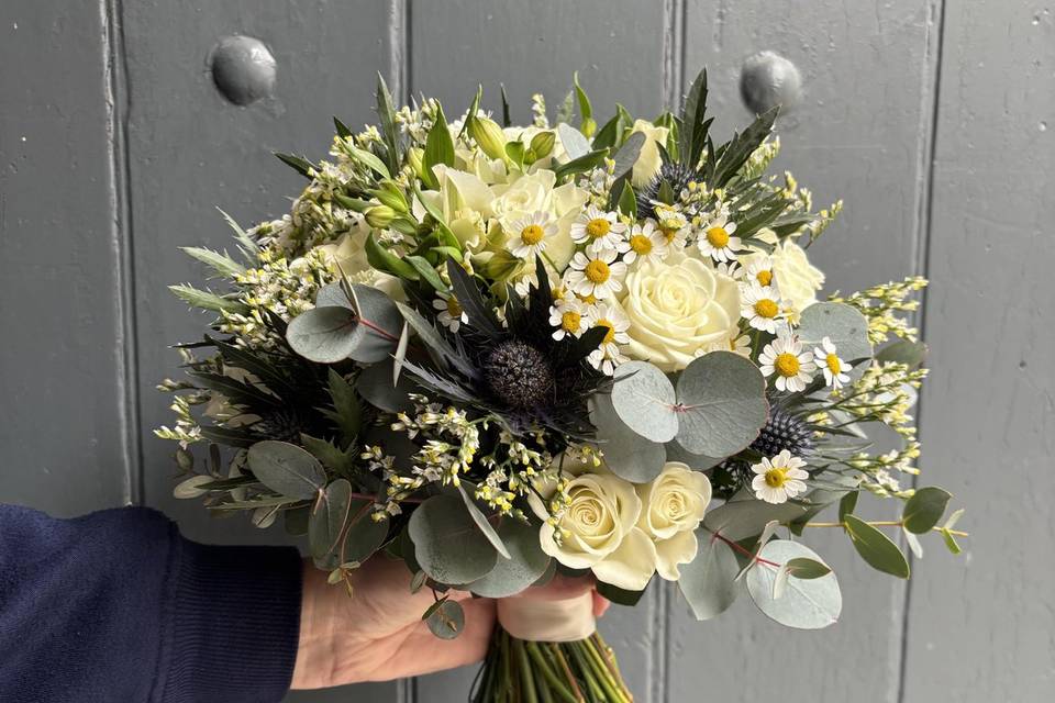 Creams and green bouquet