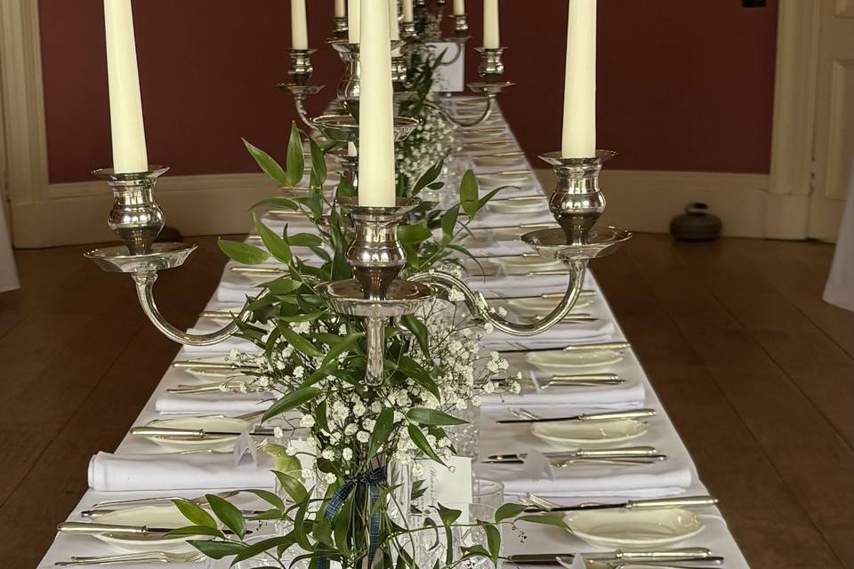 Bud vases and candelabras