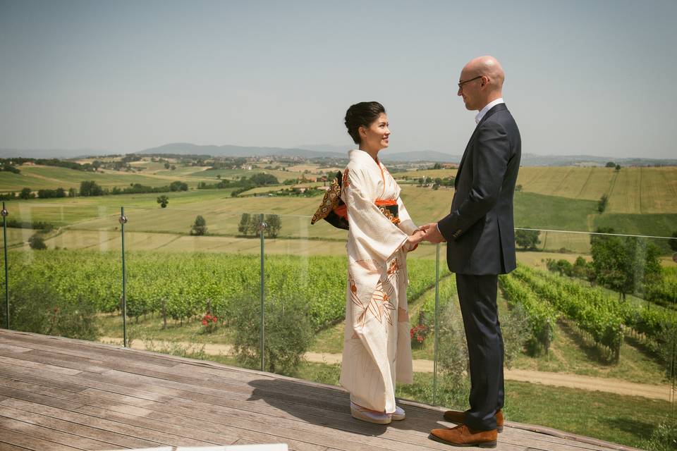 Couple in the terrace