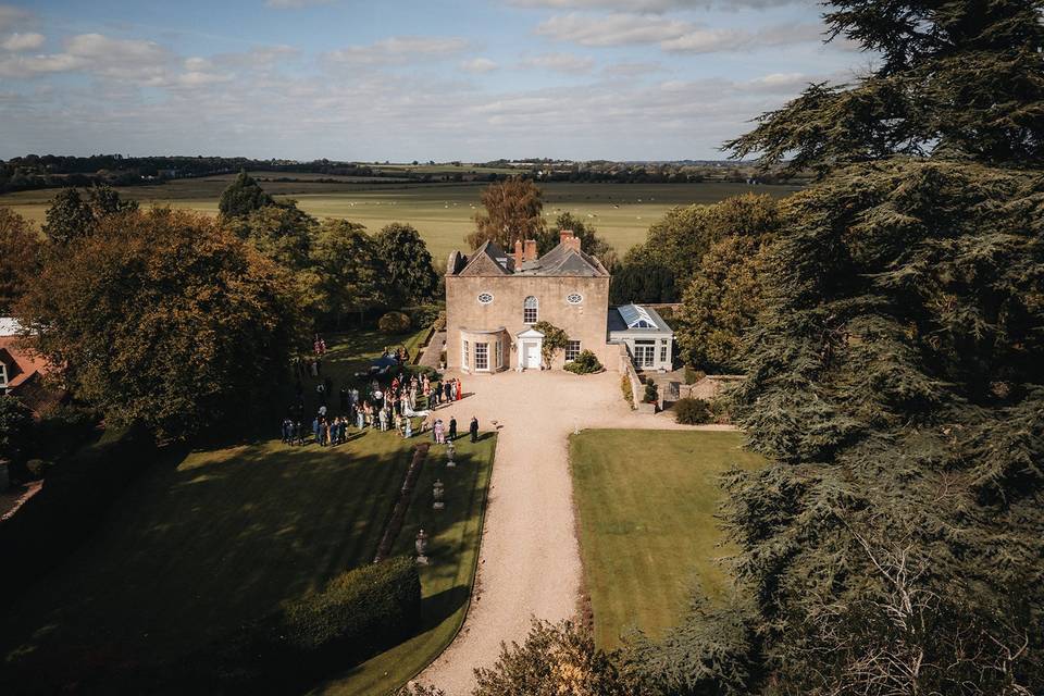 Aerial view of the Manor