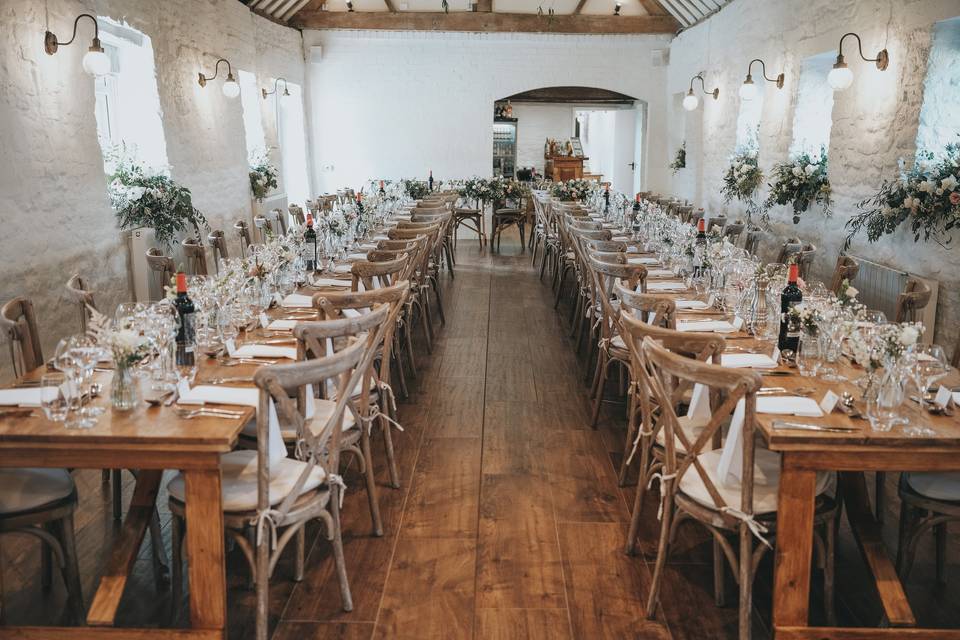 Barn wedding breakfast