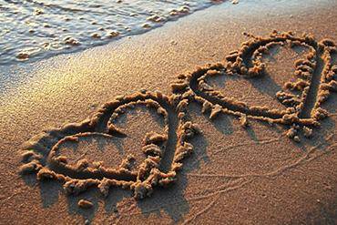 Hearts in the sand