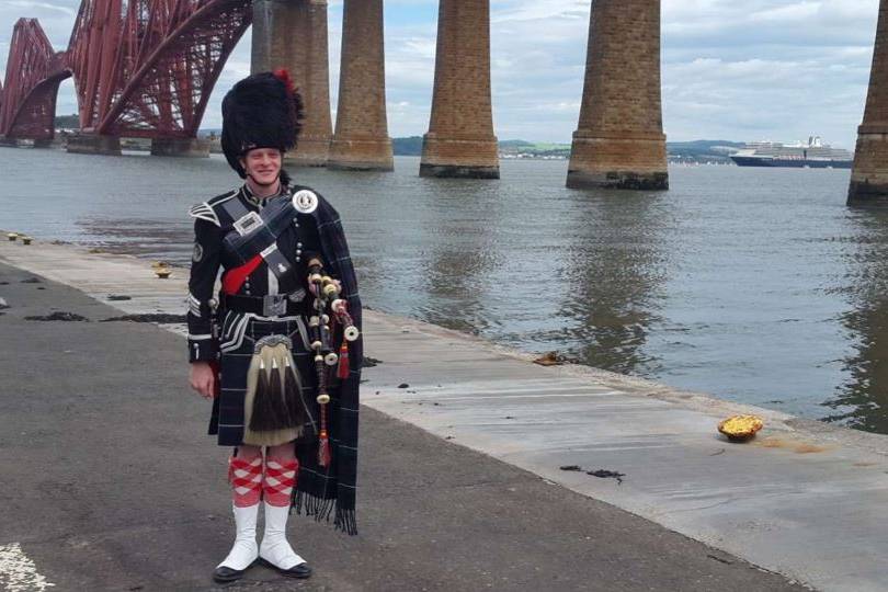 Bagpiper Forth Bridge