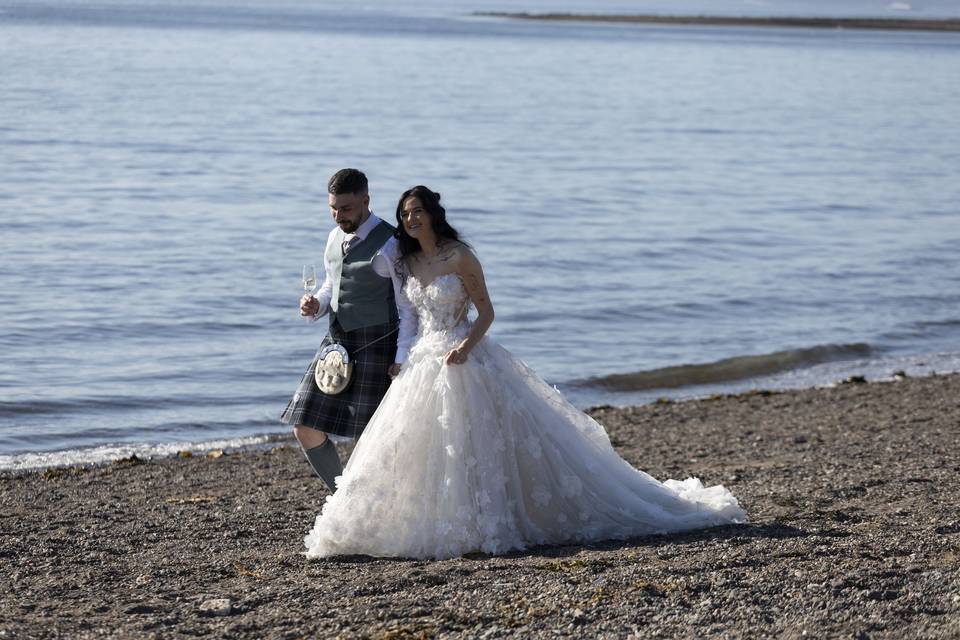 Walking on the beach
