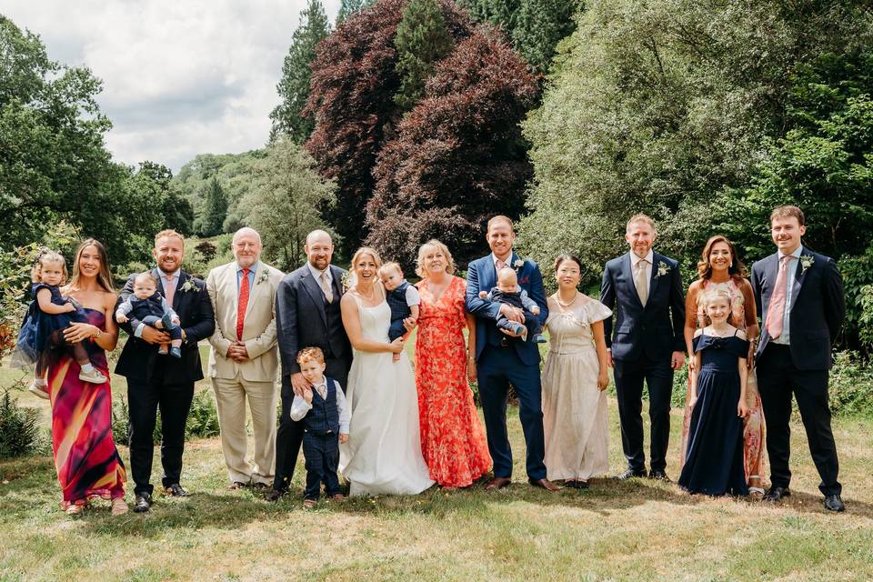 Group photos by lake