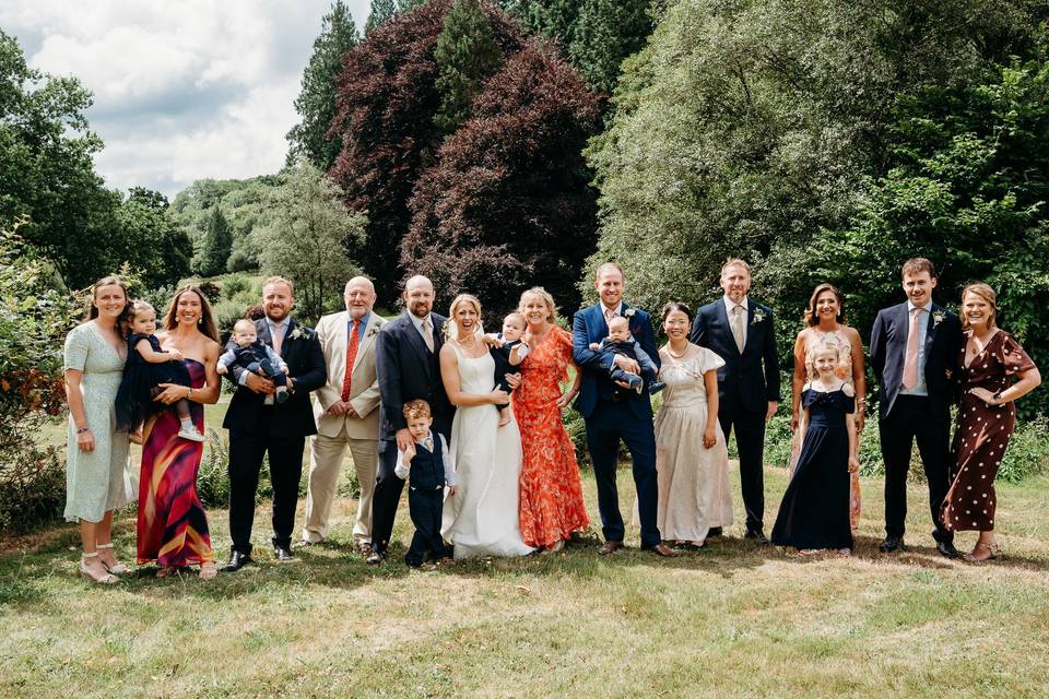 Group photos by lake