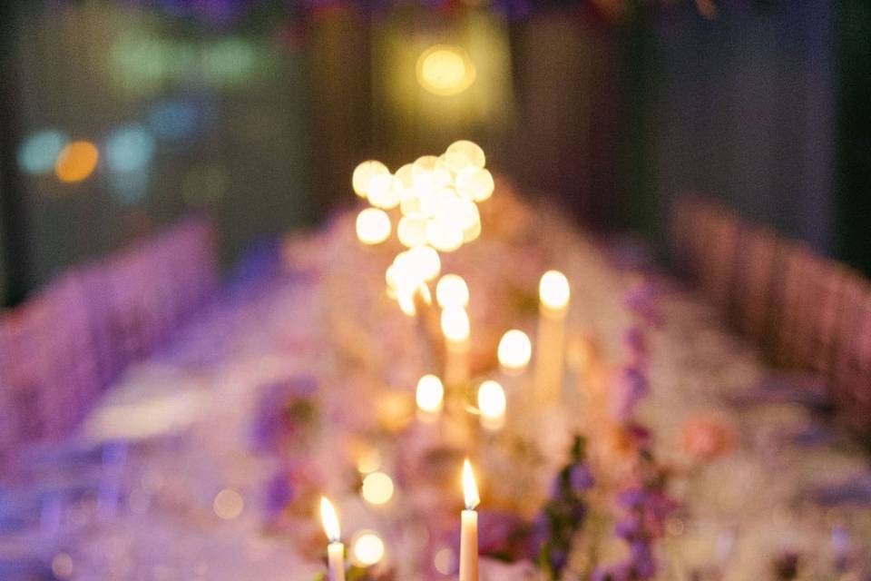 Candlelit long table