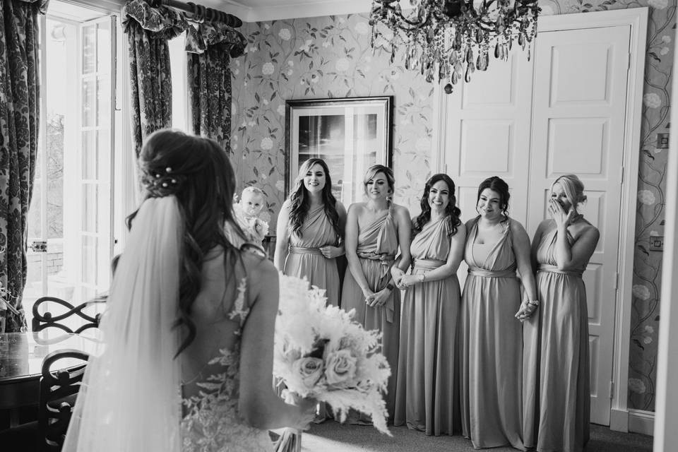 First look bridal party