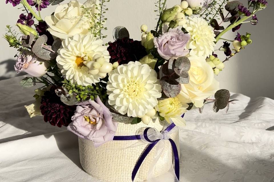 Hatbox thank you flower