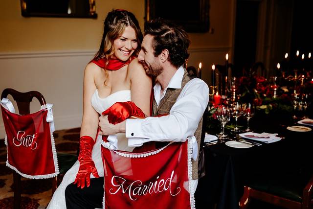 Just married chair banners