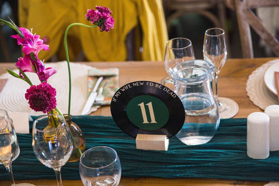 Vinyl theme table numbers