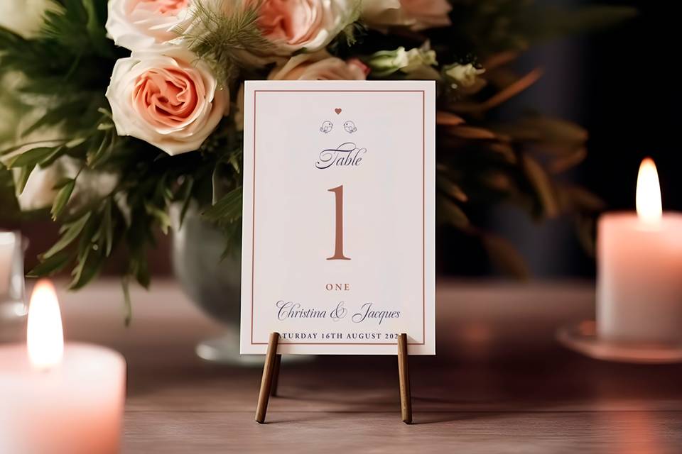 Lovebirds Table Number