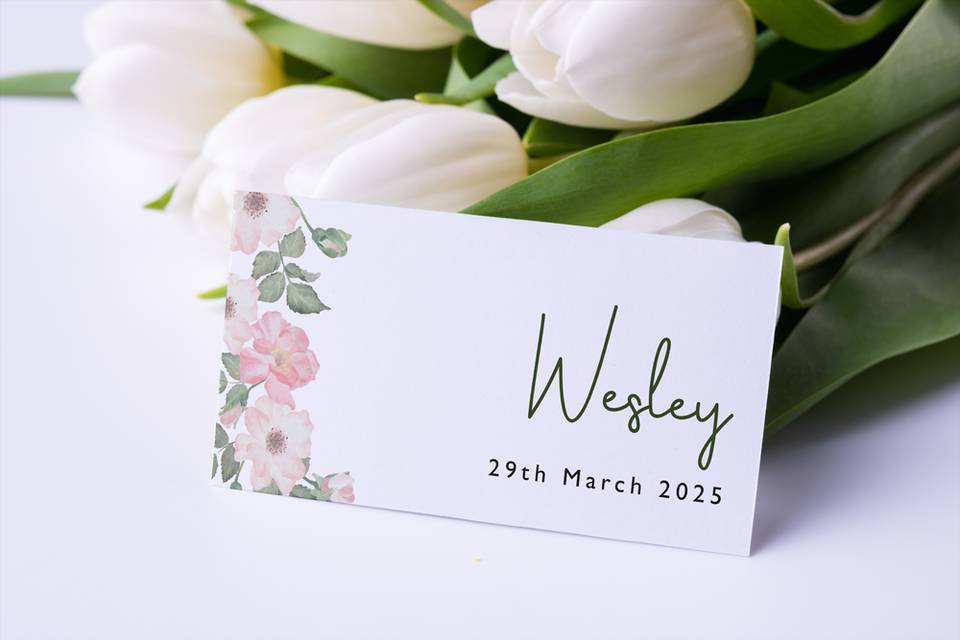 Olive Petal Placecard