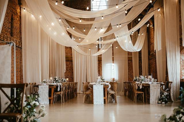 Inside dining area with drapes