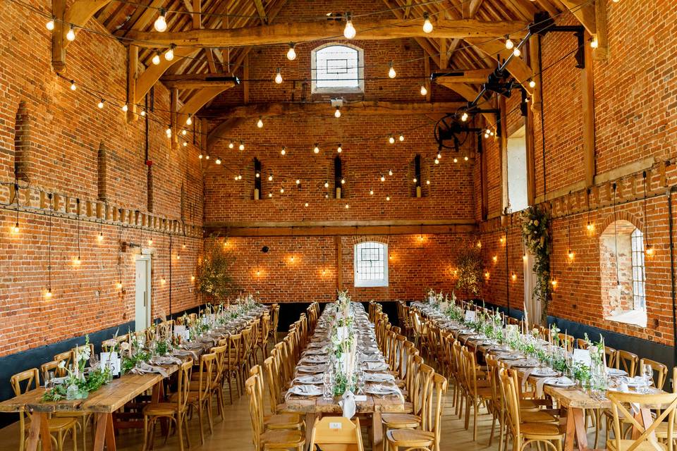 Rustic banqueting tables