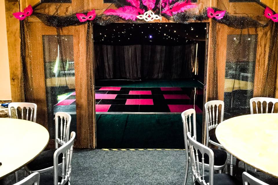 Pink and black