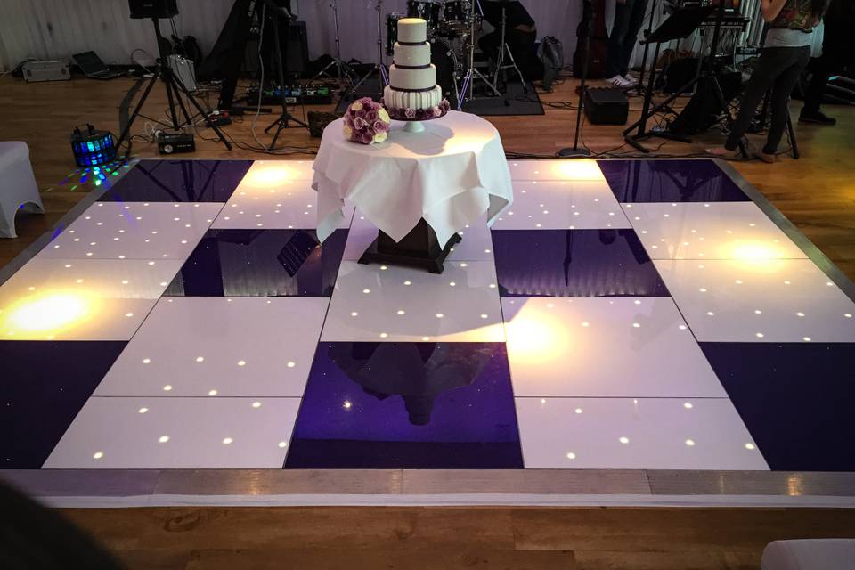 Purple and white