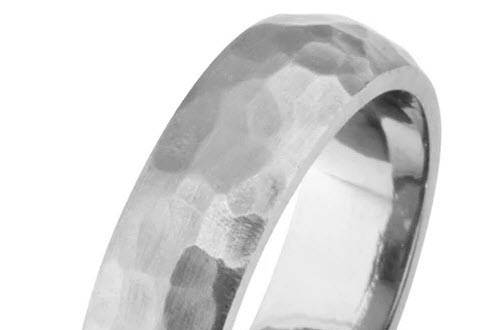 Hammered platinum wedding ring