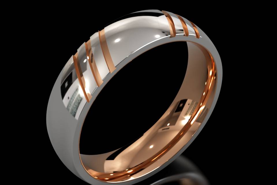 2 Colour Designer Wedding Ring